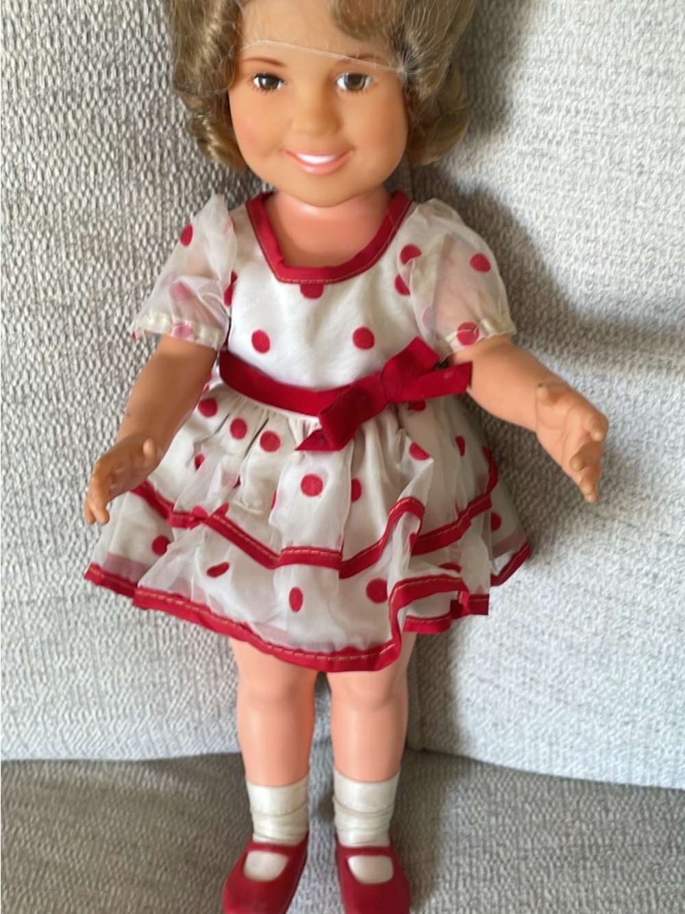 Classic Red Polka Dot Girls' Doll Dress - White & Red